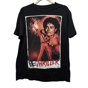 Michael Jackson Thriller Black Graphic T-Shirt Size L‎